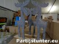 PARTIJ ELAND OP HOUTEN VOET 34CM 