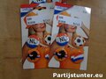 PARTIJ BUTTONS 4 STUKS ROOD WIT BLAUW ORANJE OP KAART