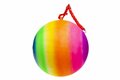 PARTIJ BEACHBAL 23CM MET SLEUTELHANGER IN NET 