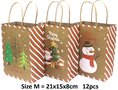 PAPIEREN GIFTBAG CHRISTMAS 21X15X8CM