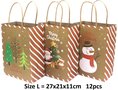 PAPIEREN GIFTBAG CHRISTMAS 27X21X11CM