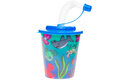 3D BEKER MET RIETJE EN DEKSEL ZEEDIEREN