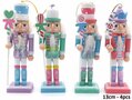 PARTIJ KERST ORNAMENT NOTENKRAKER PASTEL KLEUR 13CM