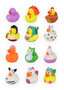 PARTIJ MINI BADEENDJES 5CM IN 12 DIEREN DESIGNS