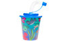 3D BEKER MET RIETJE EN DEKSEL ZEEDIEREN